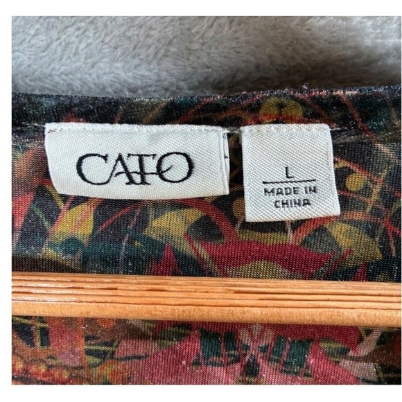 Whimsigoth Brown Floral Crushed Velvet Babydoll Top Large Boho Artsy Earthy - Picture 5 of 8